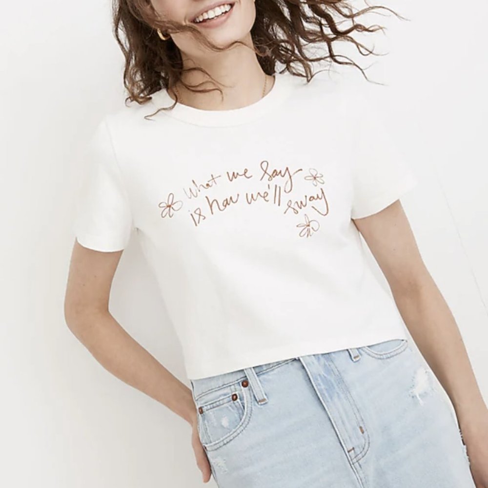 MADEWELL x TESS GUINERY IVORY PERFECT VINTAGE COTTON TEE TOP